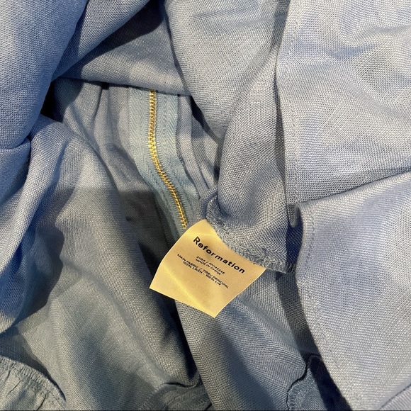 Reformation Desiree Linen Dress Dusk - Picture 7 of 7